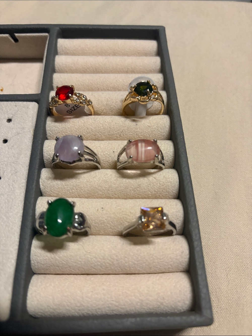 Assorted Women's Gemstone Rings - Multi-Gold and Silver tone 8 to 8 1/2